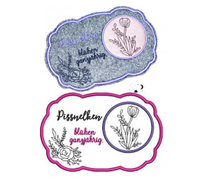 Stickdatei ITH - MugRug Girls "Pissnelken blühen ganzjährig"